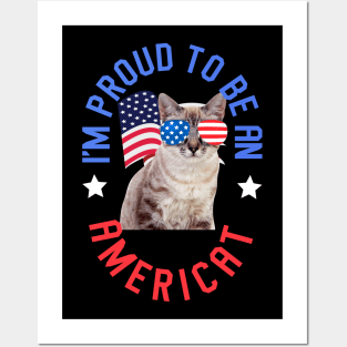 I'm Proud To Be An Americat - Funny Cat Posters and Art